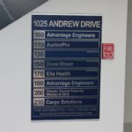 Brushed aluminum frame and panel with reverse vinyl graphics- West Chester, PA