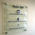 Modern acrylic directory with brushed aluminum standoffs in West Chester, PA