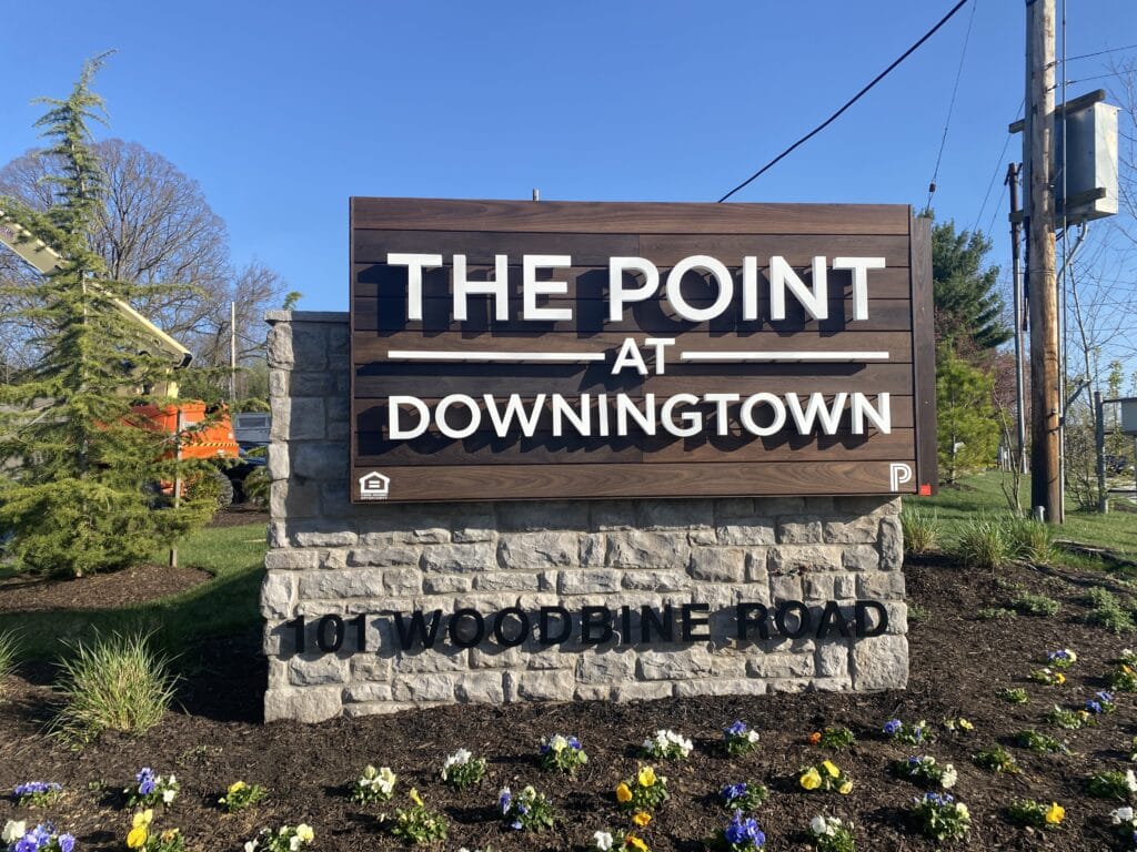 Wood Stone Monument Sign - Downingtown PA